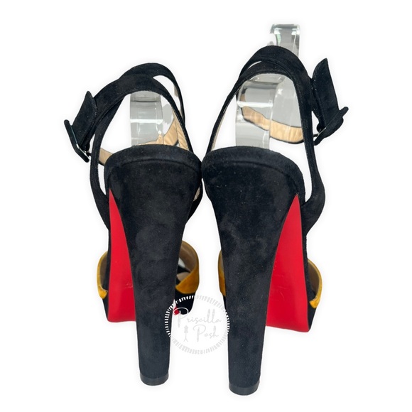 Christian Louboutin Color Block Viva Bella 140 Veau Velours Sandals Platform - Picture 9 of 15